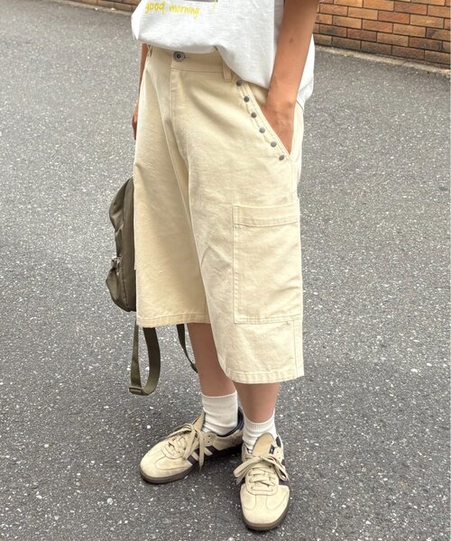 CIAOPANIC TYPY（チャオパニックティピー）の「【UNISEX】ハーフスタッズカーゴパンツ（カーゴパンツ・レディース・ベージュ/ホワイト/ブラック・MEDIUM/LARGE）」の8枚目の写真