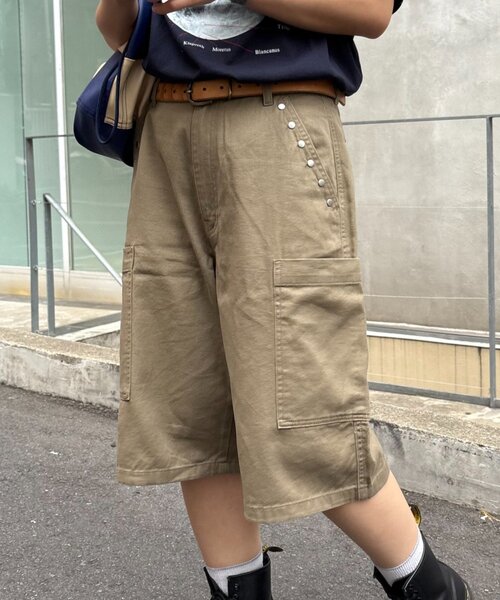 CIAOPANIC TYPY（チャオパニックティピー）の「【UNISEX】ハーフスタッズカーゴパンツ（カーゴパンツ・レディース・ベージュ/ホワイト/ブラック・MEDIUM/LARGE）」の12枚目の写真