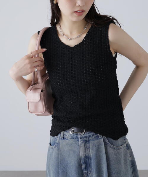 FREE'S MART（フリーズマート）の「メローノースリカットソー（タンクトップ・レディース・ブルー/ブラック/ホワイト・FREE）」の7枚目の写真