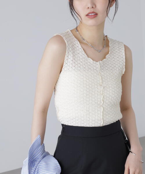 FREE'S MART（フリーズマート）の「メローノースリカットソー（タンクトップ・レディース・ブルー/ブラック/ホワイト・FREE）」の14枚目の写真