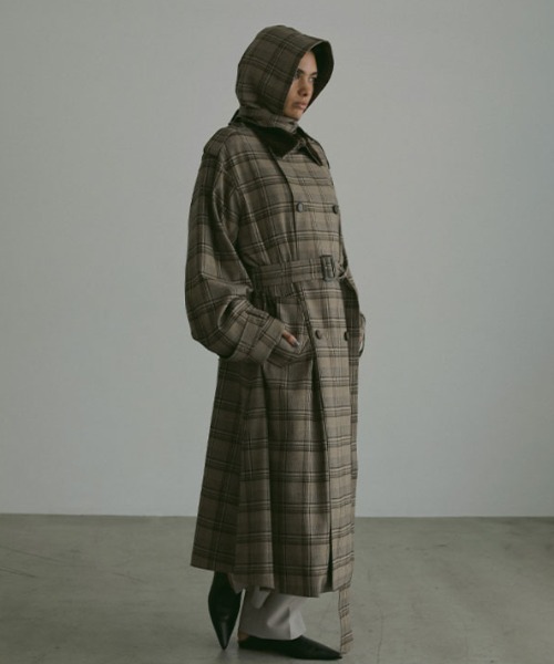 フードストールロングトレンチコート（トレンチコート）｜ETRE TOKYO