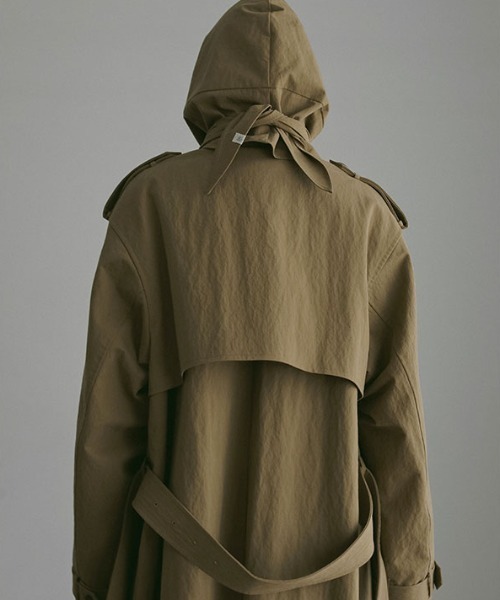 フードストールロングトレンチコート（トレンチコート）｜ETRE TOKYO