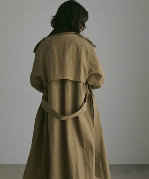 フードストールロングトレンチコート（トレンチコート）｜ETRE TOKYO