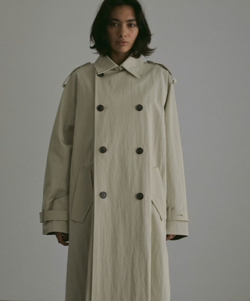 ETRE TOKYO(エトレトウキョウ)の「フードストールロングトレンチコート(トレンチコート・レディース・ベージュ/チェック/ライトベージュ・S/M)」の11枚目の写真