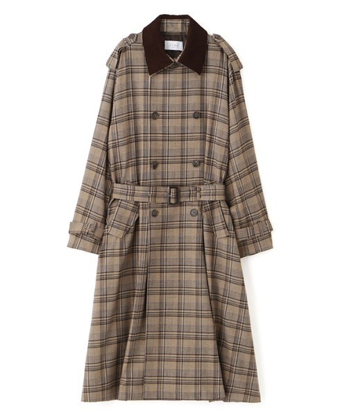 ETRE TOKYO(エトレトウキョウ)の「フードストールロングトレンチコート(トレンチコート・レディース・ベージュ/チェック/ライトベージュ・S/M)」の17枚目の写真