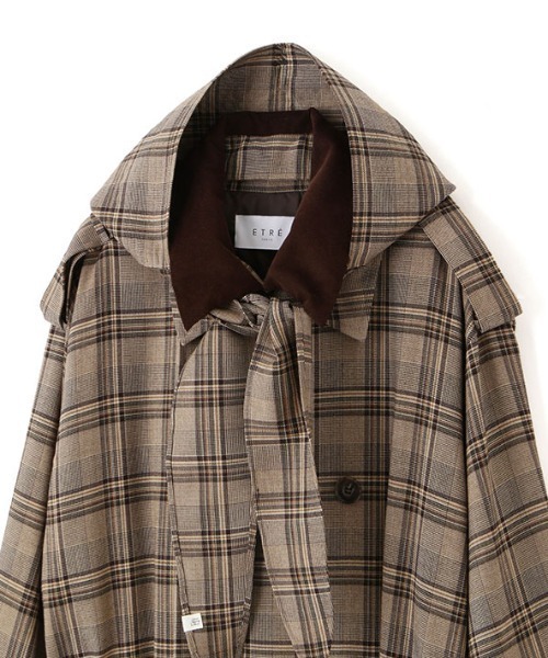 フードストールロングトレンチコート（トレンチコート）｜ETRE TOKYO