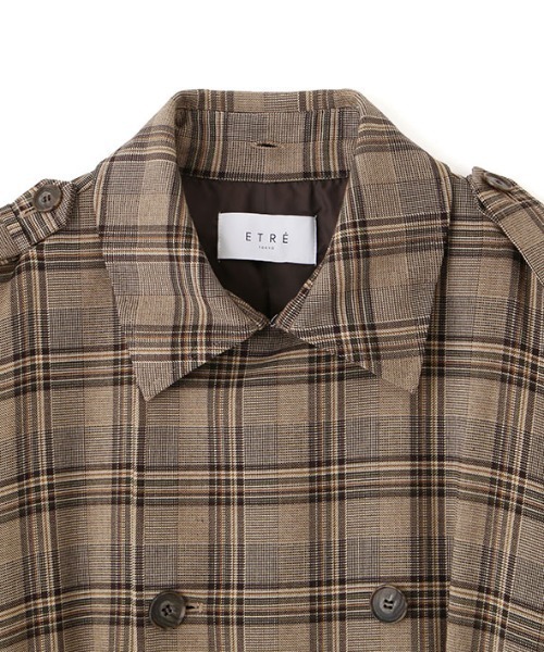 ETRE TOKYO(エトレトウキョウ)の「フードストールロングトレンチコート(トレンチコート・レディース・ベージュ/チェック/ライトベージュ・S/M)」の20枚目の写真