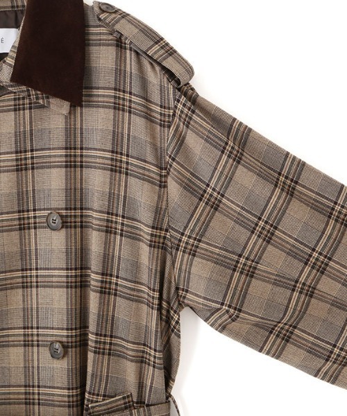 ETRE TOKYO(エトレトウキョウ)の「フードストールロングトレンチコート(トレンチコート・レディース・ベージュ/チェック/ライトベージュ・S/M)」の22枚目の写真