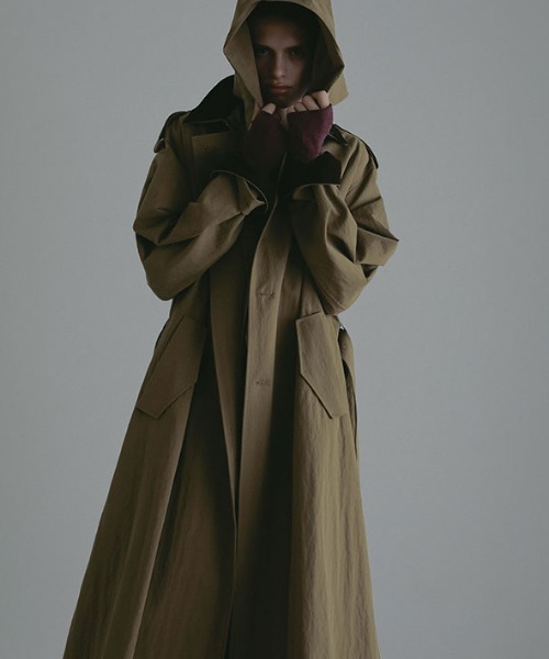 フードストールロングトレンチコート（トレンチコート）｜ETRE TOKYO