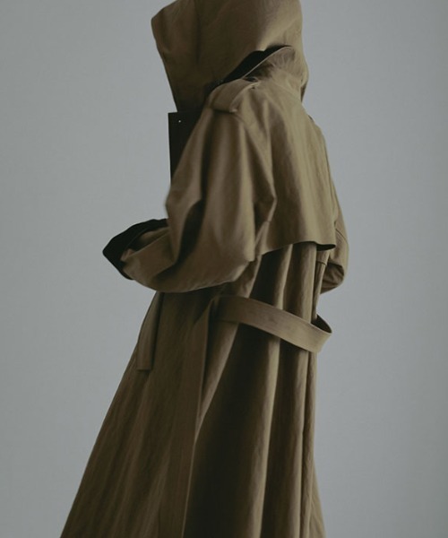 フードストールロングトレンチコート（トレンチコート）｜ETRE TOKYO