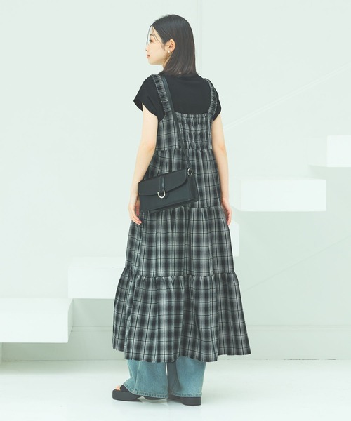 LAKOLE（ラコレ）の「オンブレチェックワンピース / 494989（ワンピース・レディース・ブラウン/ブラック・FREE）」の6枚目の写真