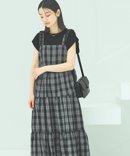 LAKOLE（ラコレ）の「オンブレチェックワンピース / 494989（ワンピース・レディース・ブラウン/ブラック・FREE）」の9枚目の写真