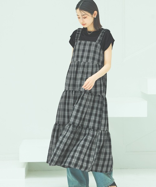 LAKOLE（ラコレ）の「オンブレチェックワンピース / 494989（ワンピース・レディース・ブラウン/ブラック・FREE）」の10枚目の写真