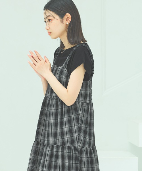 LAKOLE（ラコレ）の「オンブレチェックワンピース / 494989（ワンピース・レディース・ブラウン/ブラック・FREE）」の12枚目の写真