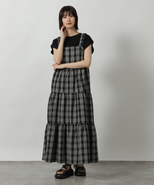 LAKOLE（ラコレ）の「オンブレチェックワンピース / 494989（ワンピース・レディース・ブラウン/ブラック・FREE）」の14枚目の写真