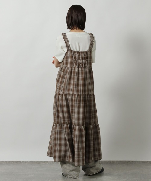 LAKOLE（ラコレ）の「オンブレチェックワンピース / 494989（ワンピース・レディース・ブラウン/ブラック・FREE）」の18枚目の写真