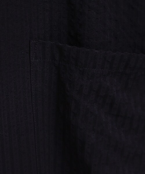 Cutie Blonde(キューティーブロンド)の「【セットアップ可能/ひんやり/吸水速乾】サッカーストライプ テーラードカラーシャツジャケット(テーラードジャケット・レディース・ネイビー系2/ブラック系2/ブラウン系その他3・03/04/02/01)」の15枚目の写真