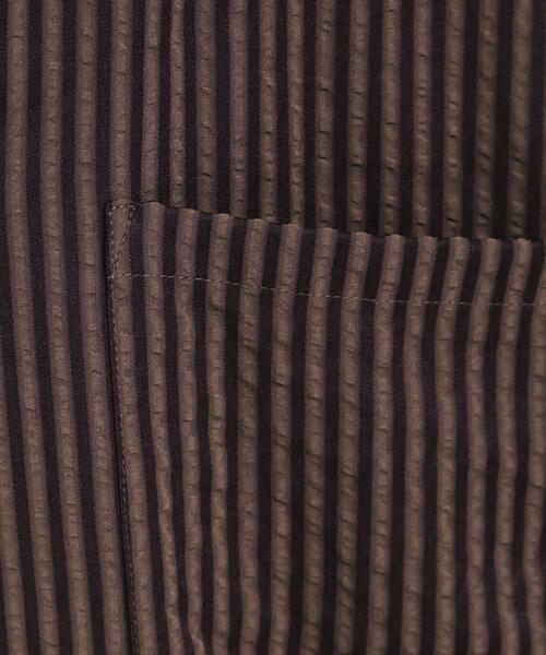 Cutie Blonde(キューティーブロンド)の「【セットアップ可能/ひんやり/吸水速乾】サッカーストライプ テーラードカラーシャツジャケット(テーラードジャケット・レディース・ネイビー系2/ブラック系2/ブラウン系その他3・03/04/02/01)」の19枚目の写真