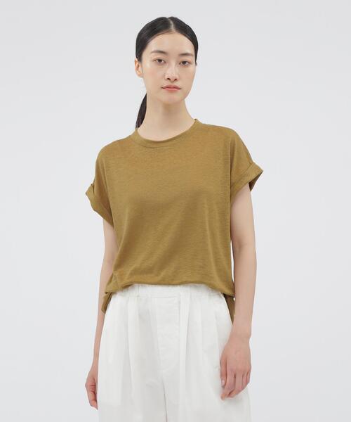 MARGARET HOWELL(マーガレットハウエル)の「LINEN JERSEY TOP(Tシャツ/カットソー・レディース・イエロー系その他3/ブラック・2)」の2枚目の写真