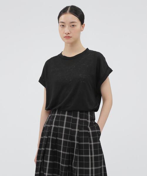 MARGARET HOWELL(マーガレットハウエル)の「LINEN JERSEY TOP(Tシャツ/カットソー・レディース・イエロー系その他3/ブラック・2)」の1枚目の写真
