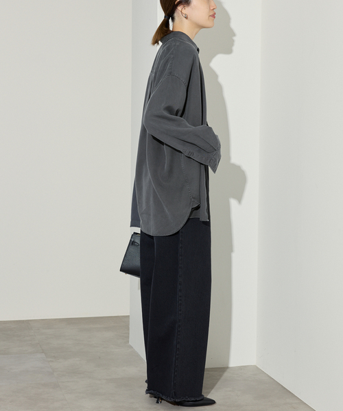 【SLOBEIENA】25AW 25050912609030《セットアップ対応可》製品染めシャツ長袖シャツ SLOBE IENA - 【SLOBEIENA】25AW 25050912609030《セットアップ対応可