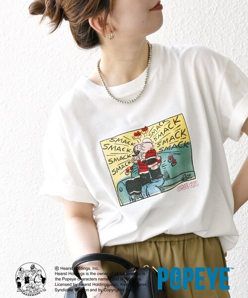SHIPS for women / シップスウィメン SHIPS any:〈洗濯機可能〉OLIVE OYL(TM) プリント TEE SHIPS any:〈洗濯機可能〉OLIVE OYL(TM) プリント TEE（Tシャツ