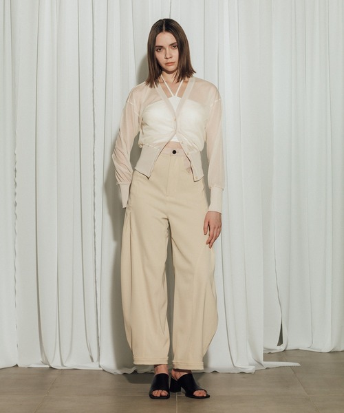 CITY TOKYO(シティトウキョウ)の「【CITY TOKYO/シティートウキョウ】Twill Barrel Leg Pants/ツイルバレルレッグパンツ(その他パンツ・レディース・ダークグレー/キナリ/ブラック・2/1)」の5枚目の写真