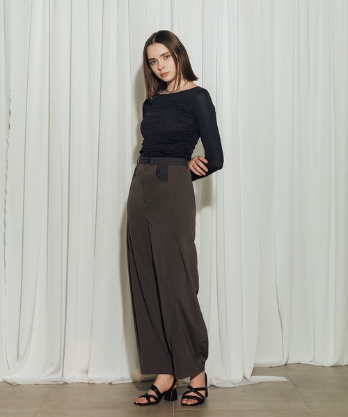 CITY TOKYO(シティトウキョウ)の「【CITY TOKYO/シティートウキョウ】Twill Barrel Leg Pants/ツイルバレルレッグパンツ(その他パンツ・レディース・ダークグレー/キナリ/ブラック・2/1)」の13枚目の写真