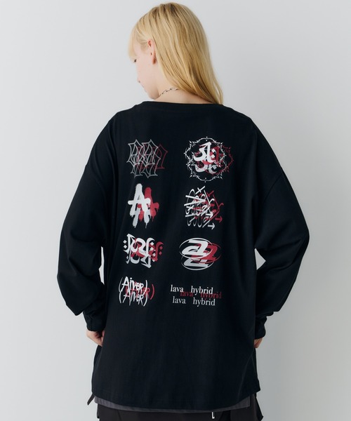 AIVER（アイバー）の「AIVER　エラープリントL/S TEE（Tシャツ/カットソー・メンズ・ブラック/ホワイト/チャコールグレー・LARGE/MEDIUM/SMALL）」の2枚目の写真