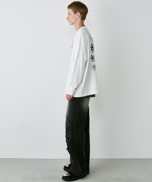 AIVER（アイバー）の「AIVER　エラープリントL/S TEE（Tシャツ/カットソー・メンズ・ブラック/ホワイト/チャコールグレー・LARGE/MEDIUM/SMALL）」の12枚目の写真