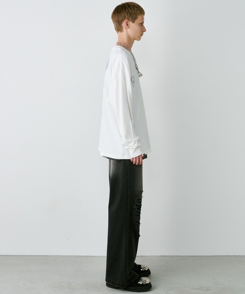 AIVER（アイバー）の「AIVER　エラープリントL/S TEE（Tシャツ/カットソー・メンズ・ブラック/ホワイト/チャコールグレー・LARGE/MEDIUM/SMALL）」の14枚目の写真