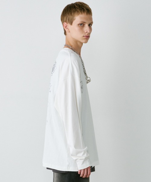 AIVER（アイバー）の「AIVER　エラープリントL/S TEE（Tシャツ/カットソー・メンズ・ブラック/ホワイト/チャコールグレー・LARGE/MEDIUM/SMALL）」の6枚目の写真