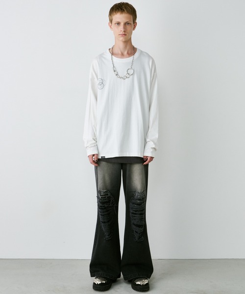 AIVER（アイバー）の「AIVER　エラープリントL/S TEE（Tシャツ/カットソー・メンズ・ブラック/ホワイト/チャコールグレー・LARGE/MEDIUM/SMALL）」の10枚目の写真