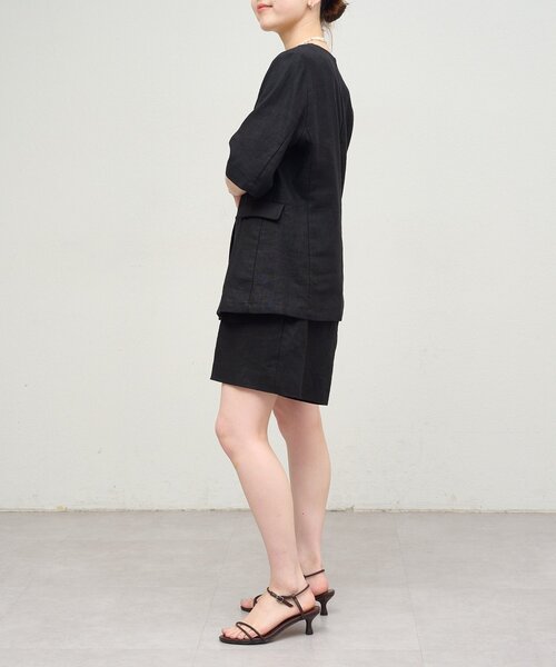 Omekashi(オメカシ)の「リネンショートパンツ(その他パンツ・レディース・ベージュ/ブラック・36/38)」の8枚目の写真