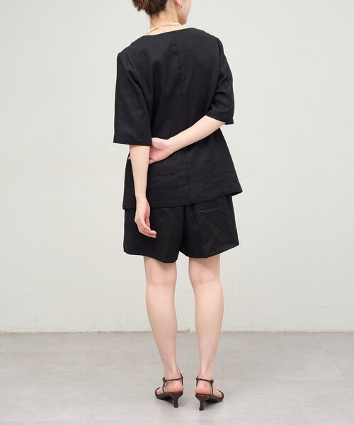 Omekashi(オメカシ)の「リネンショートパンツ(その他パンツ・レディース・ベージュ/ブラック・36/38)」の9枚目の写真