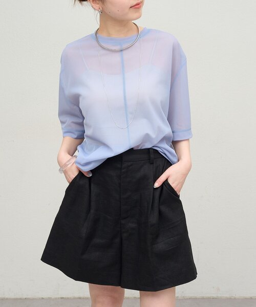 Omekashi(オメカシ)の「リネンショートパンツ(その他パンツ・レディース・ベージュ/ブラック・36/38)」の10枚目の写真