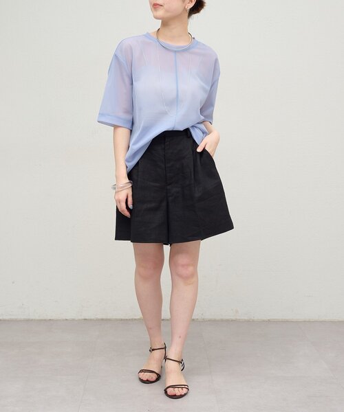 Omekashi(オメカシ)の「リネンショートパンツ(その他パンツ・レディース・ベージュ/ブラック・36/38)」の12枚目の写真