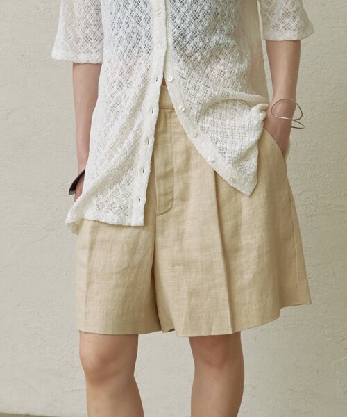Omekashi(オメカシ)の「リネンショートパンツ(その他パンツ・レディース・ベージュ/ブラック・36/38)」の20枚目の写真