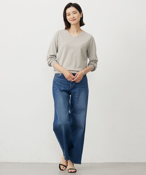 J.PRESS Ladies（J.プレス レディス）の「【人気のため新色追加】PRINCE Vネック ニット（ニット/セーター・レディース・イエロー系/ブラック系/ダルブルー系/ピンク系/ライトグレー系/ベージュ系/ピンク系2/ライトグリーン/ふじ色系・SMALL）」の15枚目の写真