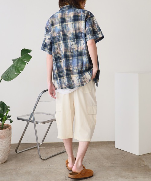 ROOPTOKYO（ループトウキョウ）の「ワイドシルエット リベットハーフカーゴパンツ（カーゴパンツ・メンズ・ブラック/ホワイト・L/M）」の16枚目の写真