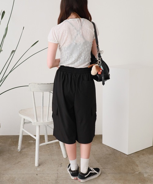 ROOPTOKYO（ループトウキョウ）の「ワイドシルエット リベットハーフカーゴパンツ（カーゴパンツ・メンズ・ブラック/ホワイト・L/M）」の22枚目の写真