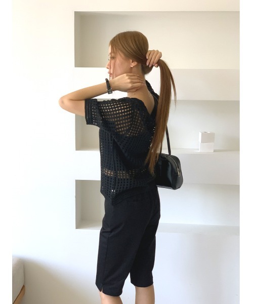 MINS MINIS（ミンスミニス）の「メッシュニットプルオーバー（ニット/セーター・レディース・ホワイト/ベージュ/ブラック・FREE）」の18枚目の写真