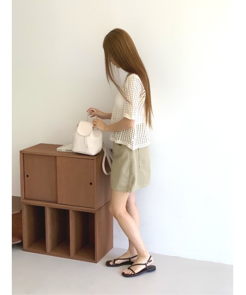 MINS MINIS（ミンスミニス）の「メッシュニットプルオーバー（ニット/セーター・レディース・ホワイト/ベージュ/ブラック・FREE）」の4枚目の写真