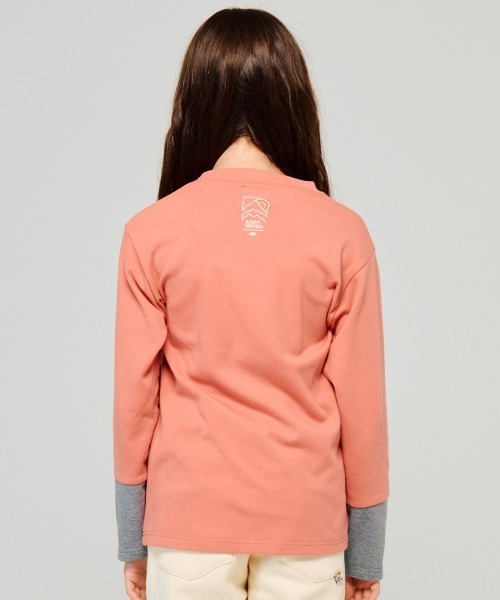 KRIFF MAYER Kid's Collection（クリフメイヤーキッズコレクション）の「【裏微起毛･伸縮性･ストレッチ】のびふわ袖切替Tシャツ（Tシャツ/カットソー・キッズ・ピンク/ライトグリーン/チャコール/グレー/ブルー・120/130/140/150/160/170）」の11枚目の写真