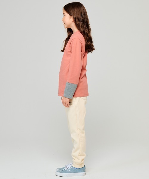 KRIFF MAYER Kid's Collection（クリフメイヤーキッズコレクション）の「【裏微起毛･伸縮性･ストレッチ】のびふわ袖切替Tシャツ（Tシャツ/カットソー・キッズ・ピンク/ライトグリーン/チャコール/グレー/ブルー・120/130/140/150/160/170）」の13枚目の写真