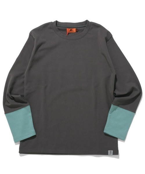 KRIFF MAYER Kid's Collection（クリフメイヤーキッズコレクション）の「【裏微起毛･伸縮性･ストレッチ】のびふわ袖切替Tシャツ（Tシャツ/カットソー・キッズ・ピンク/ライトグリーン/チャコール/グレー/ブルー・120/130/140/150/160/170）」の22枚目の写真