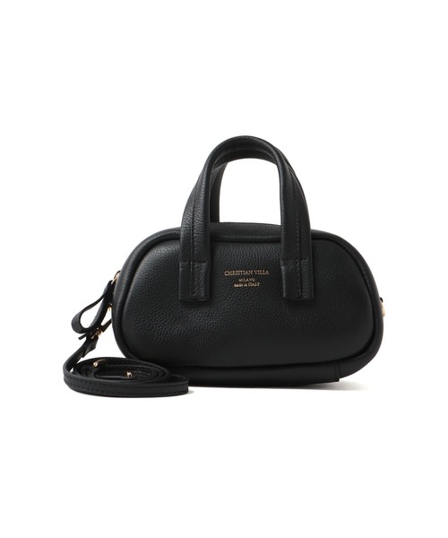 CHRISTIAN VILLA（クリスチャンヴィラ）の「CHRISTIAN VILLA / mini boston bag(ミニボストンバッグ 6355)（ショルダーバッグ・レディース・ブラウン/ブラック・FREE）」の2枚目の写真