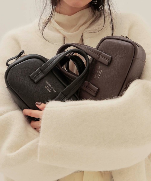 CHRISTIAN VILLA（クリスチャンヴィラ）の「CHRISTIAN VILLA / mini boston bag(ミニボストンバッグ 6355)（ショルダーバッグ・レディース・ブラウン/ブラック・FREE）」の14枚目の写真