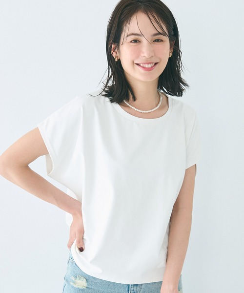 coca(coca)(コカ)の「シルキータッチハーフスリーブ ドルマンTシャツ(Tシャツ/カットソー・レディース・チャコール/ライトピンク/ブラック/ホワイト・L/M/S)」の2枚目の写真
