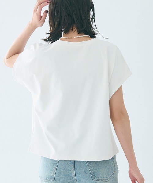 coca(coca)(コカ)の「シルキータッチハーフスリーブ ドルマンTシャツ(Tシャツ/カットソー・レディース・チャコール/ライトピンク/ブラック/ホワイト・L/M/S)」の9枚目の写真